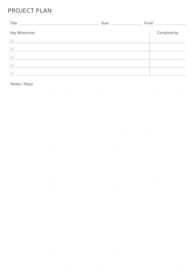 Printable Project Planning Pages Unbound Planner